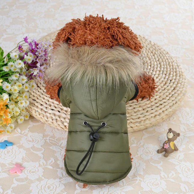 Chaqueta con capucha para perros a prueba de viento para invierno