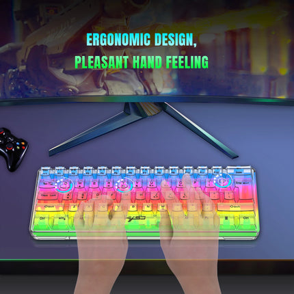 Teclado para juegos con cable RGB compacto al 60 %