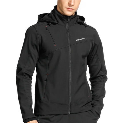 Coupe-vent de cyclisme pour homme – Veste coupe-vent thermique à capuche