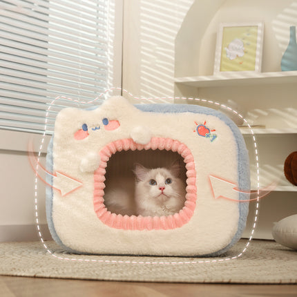 Acogedora cama para gatos con cojín