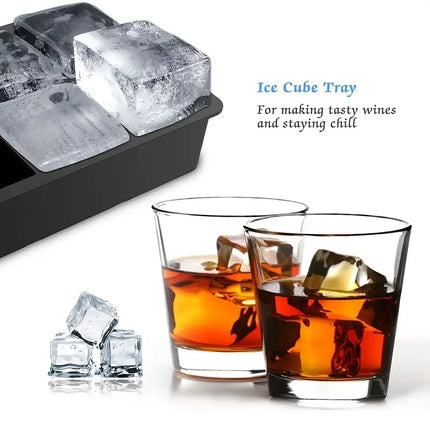 6 Grid Large Ice Cube Maker for Whiskey Cocktails and Drinks