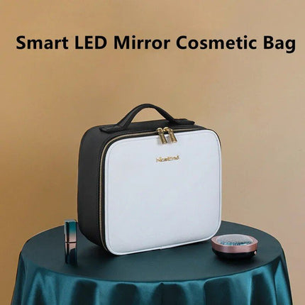 Illuminated LED Cosmetic Case with Mirror - Portable & High-Capacity Makeup Organizer - Wnkrs