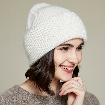 Bonnet unisexe en fourrure de lapin véritable, 9 couleurs, tricoté – Chaud et élégant pour hommes et femmes