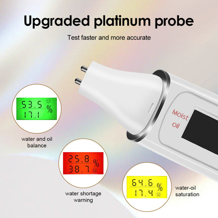 Analizador digital de humedad y grasa de la piel con pantalla LCD: comprobador avanzado de la piel para rostro y cuerpo