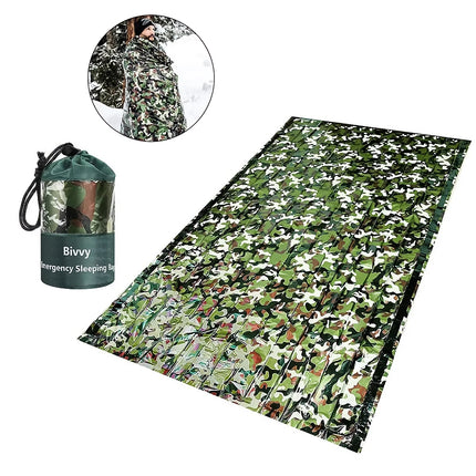 Sac de couchage d'urgence imperméable camouflage pour le camping en plein air et la survie