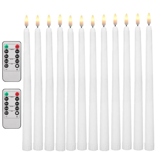 Realistic Flickering Flameless Taper Candles with Timer & Remote Control - Wnkrs