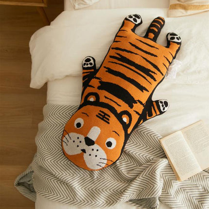 Lindos cojines de punto con forma de tigre kawaii