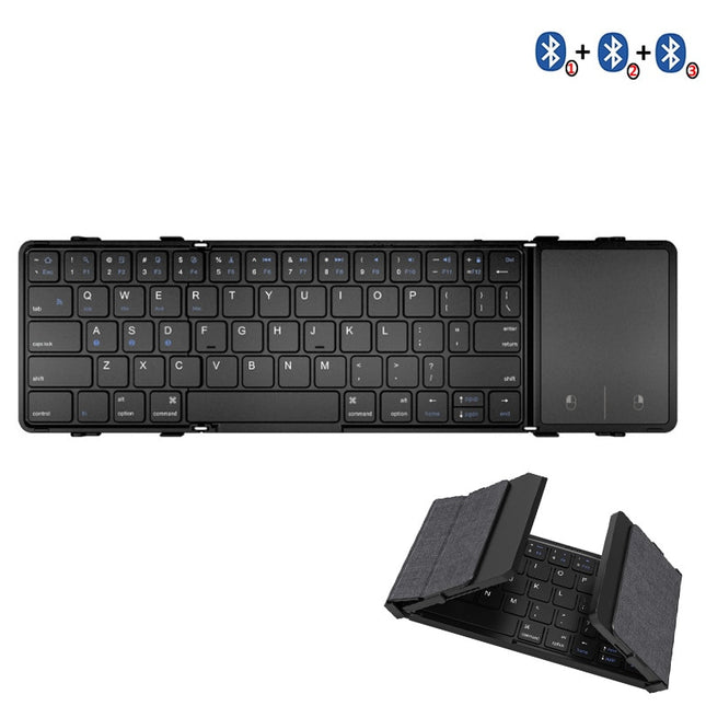 Teclado plegable inalámbrico multidispositivo con panel táctil grande