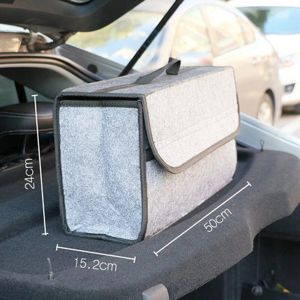 Compact Anti-Slip Car Trunk Organizer with Dual-Layer Elastic Net Storage - Wnkrs