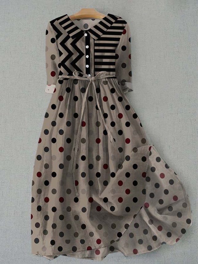 Robe à manches trois-quarts à motif floral créatif, impression 3D
