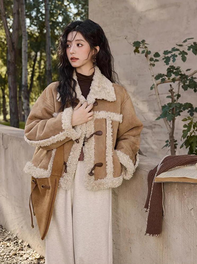 Chaqueta vintage de lana de cordero con botones