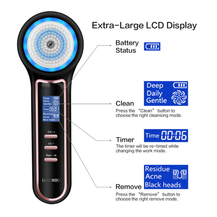 Cepillo eléctrico de limpieza facial con eliminador de puntos negros y aspirador de poros