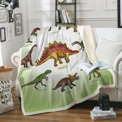 Kids Children Dinosaur Fluffy Soft Cotton Blanket Jurassic Cartoon Boys Girl Throw Blankets For Beds Home Textile Bedding Outlet - Wnkrs