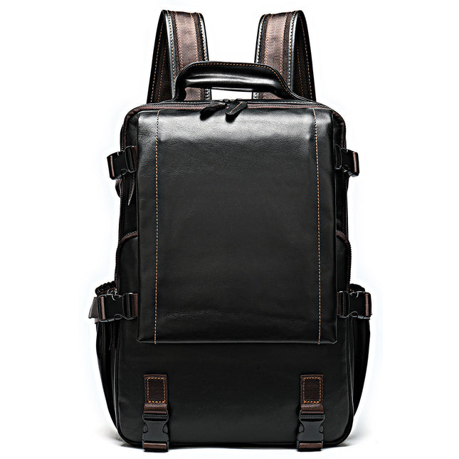 Mochila de cuero de moda retro para hombre