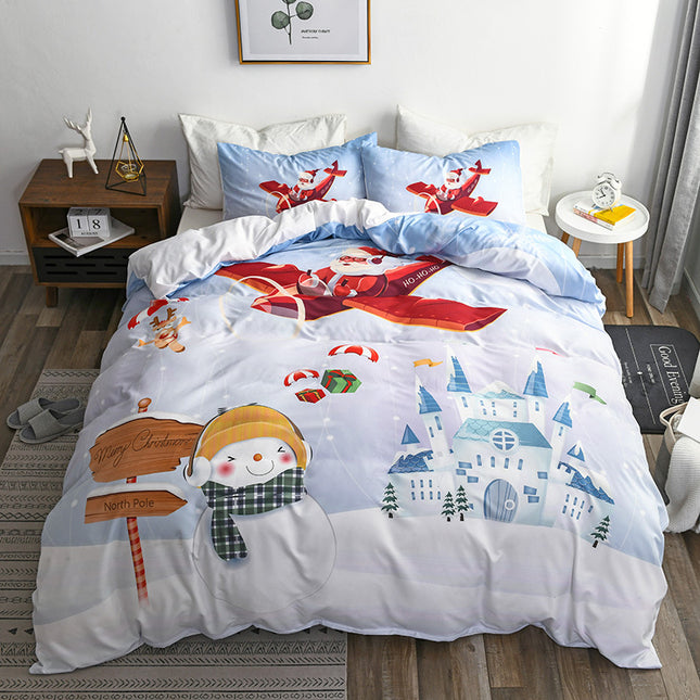 Happy Santa Claus Happy Gift 3D Digital Bed Set Of Three - Wnkrs