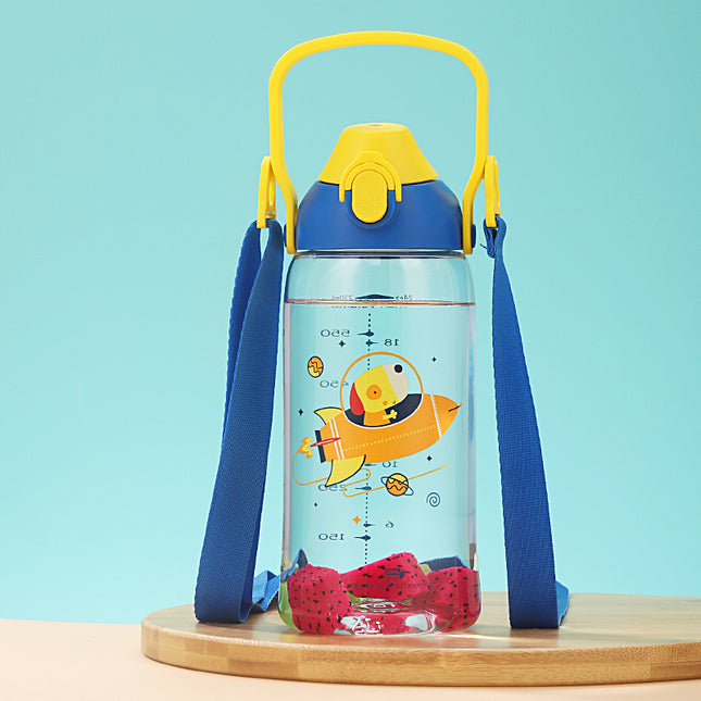 Bouteille d'eau de sport portable et étanche avec paille pour enfants