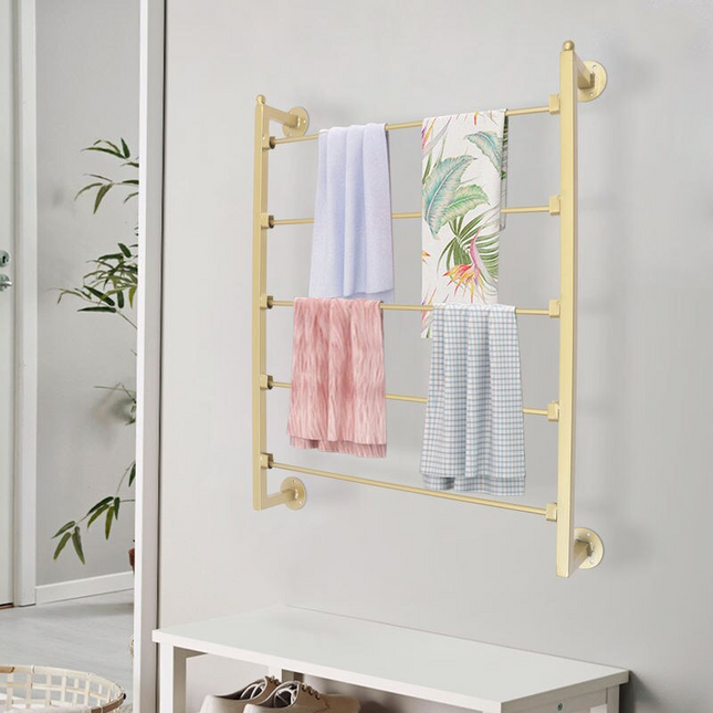 Gold 5-Tier Wall Mounted Scarf & Accessory Organizer Rack - Wnkrs