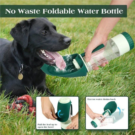 2-in-1 Portable Pet Water Bottle and Food Dispenser for Dogs - Wnkrs