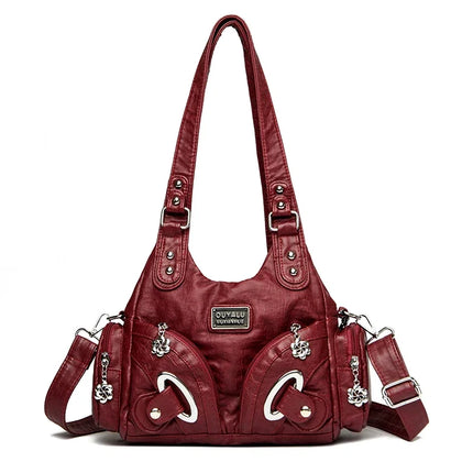 Bolso bandolera de cuero suave de lujo para mujer