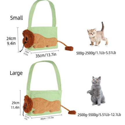 Sac de transport pour chat et chien en forme de lion