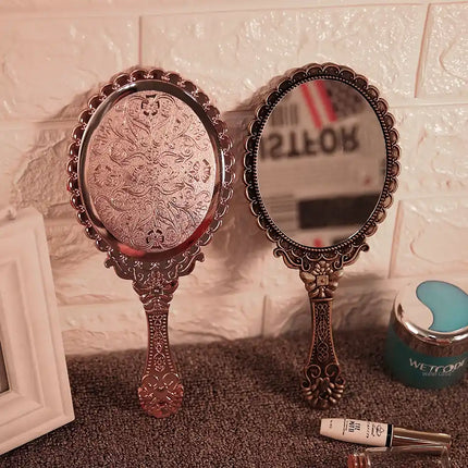 Vintage Floral Handheld Makeup Mirror