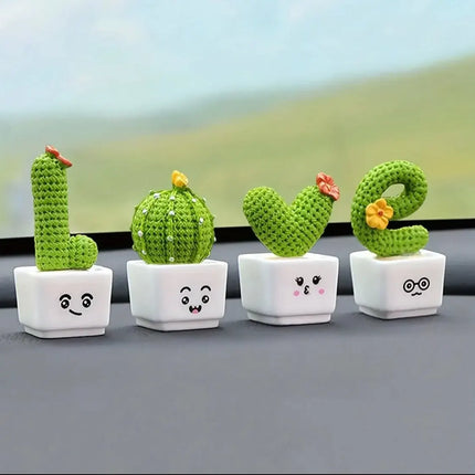 Charmantes mini figurines de cactus en résine pour projets de décoration et de bricolage