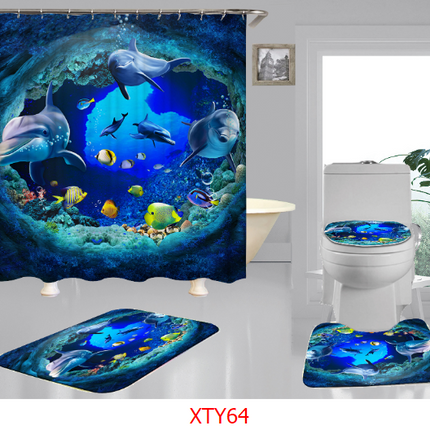 Ocean digital printing shower curtain - Wnkrs