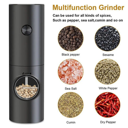 Electric Salt & Pepper Grinder Set with LED & Adjustable Coarseness - Wnkrs