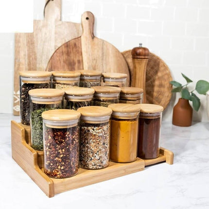 Glass Seasoning Storage Jars with Bamboo Lid - Wnkrs