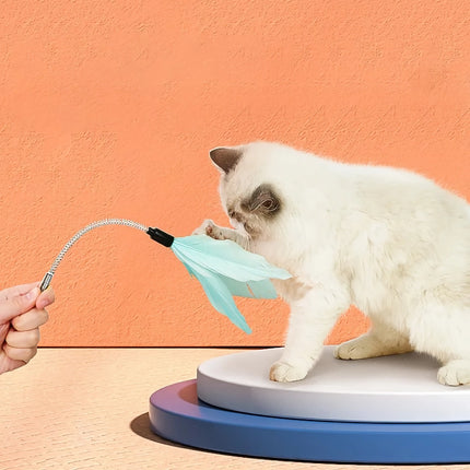 Interactive Cat Turntable Ball Toy with Teasing Stick – Fun and Engaging Kitten Play