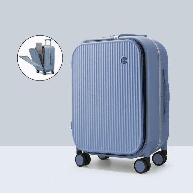 Carry On Suitcase with Aluminum Frame & Front Laptop Pocket, TSA Lock, Spinner Wheels