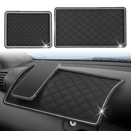 Sparkling Diamond Anti-Slip Car Dashboard Mat for Secure Item Grip - Wnkrs