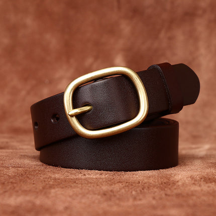 2.8CM Genuine Leather Women's Fashion Belt - Vintage Pin Buckle Strap