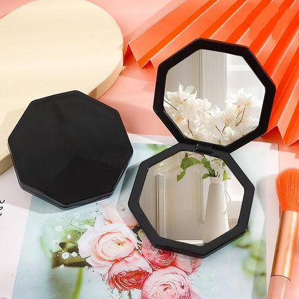 Mini miroir de maquillage hexagonal double face