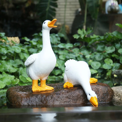 Encantadoras esculturas de patos para la decoración del hogar y el jardín