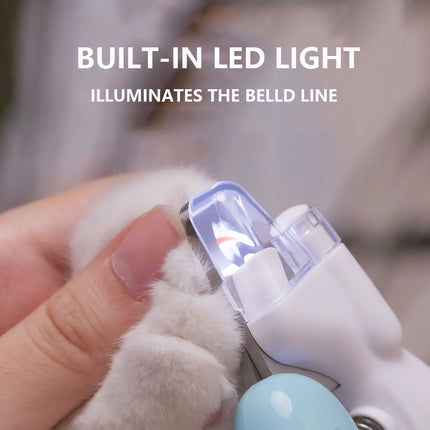 Cortaúñas para mascotas con luz LED: herramienta de aseo profesional para perros, gatos y animales pequeños