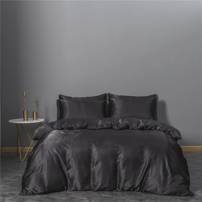 Simulation Silk Three-piece Duvet Cover Bedding - Wnkrs