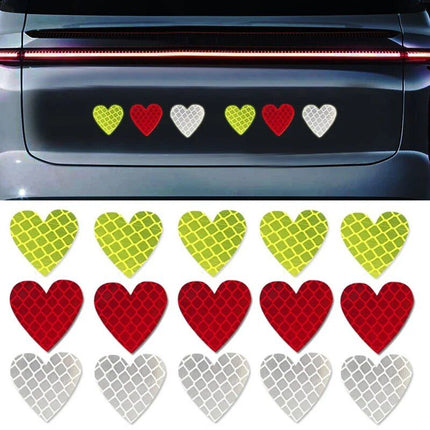 Heart-Shaped Reflective Safety Decals for Cars & Bikes - Wnkrs