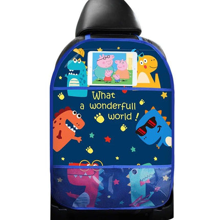 Cartoon Car Seat Back Protector with Storage Organizer - Wnkrs