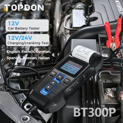 Advanced 12V/24V Digital Battery Tester with Built-in Printer and Multilingual Support - Wnkrs