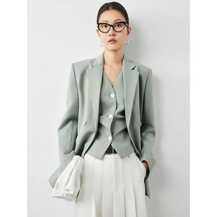 Blazer croisé vert élégant