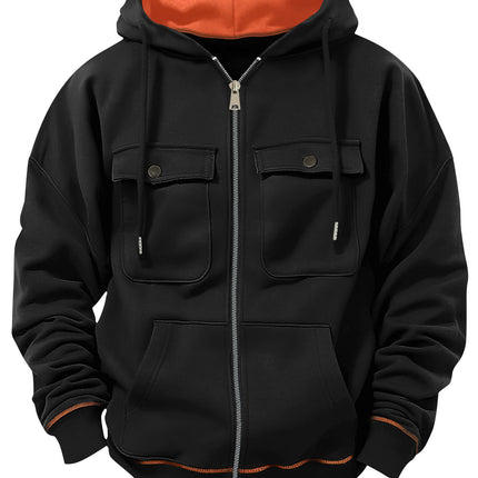 Suéter informal con cremallera para hombre de talla grande