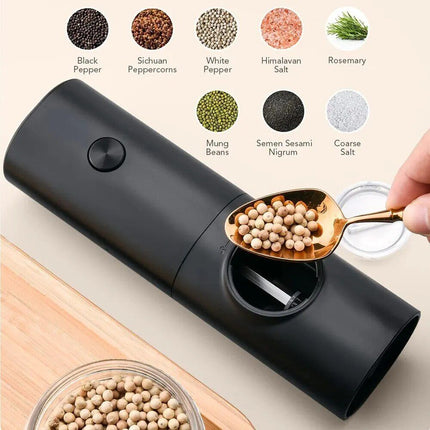 Electric Salt & Pepper Grinder Set with LED & Adjustable Coarseness - Wnkrs