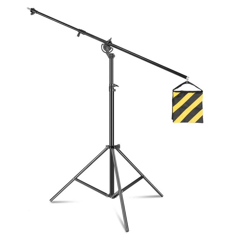4M Adjustable Photography Studio Light Stand with Cantilever & Sandbag