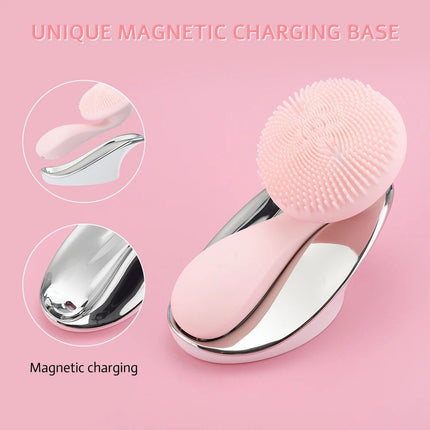 Electric Silicone Facial Cleansing & Massage Brush with Magnetic Charging - Wnkrs