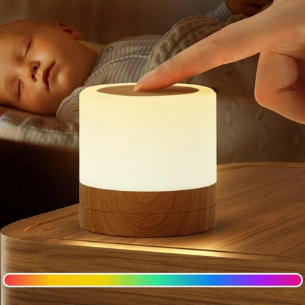 Rechargeable Bedside Touch Lamp: Dimmable LED Night Light with Color Changing RGB - Wnkrs