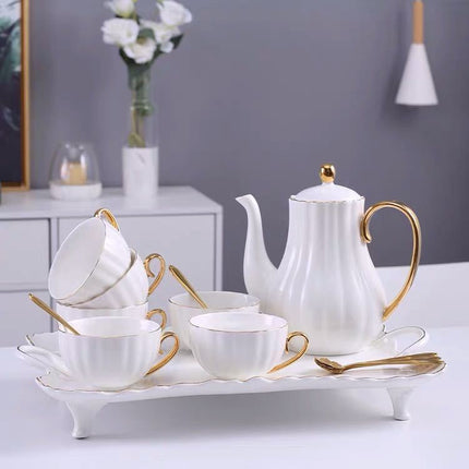 Gold Painted Living Room Coffee Cup Tea Set Tea Cup Set - Wnkrs