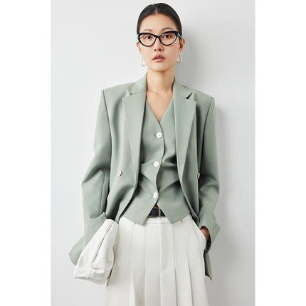 Blazer croisé vert élégant