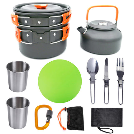 Outdoor Camping Cookware Travel Tableware Cutlery Utensils Hiking Picnic Camping Cookware Set - Wnkrs