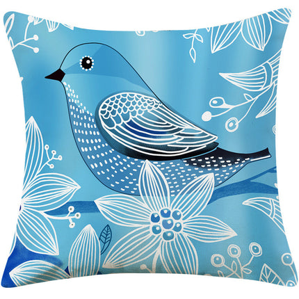 Country Pastoral Flower And Bird Cushion Cotton And Linen Pillowcase - Wnkrs